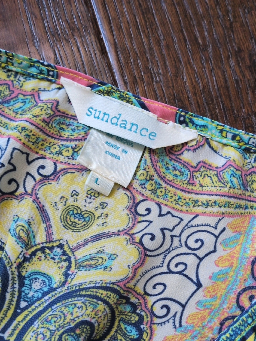 SUNDANCE I NWT Bella Verona Boho Mixed Print Kimono Style Silky Dress, L - Picture 10 of 13